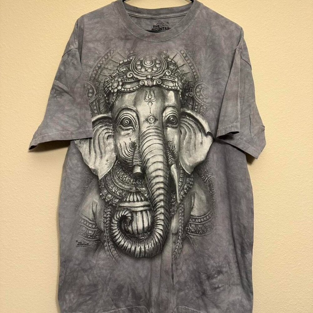 2013 The Mountain Big Face Ganesh Grey Tee